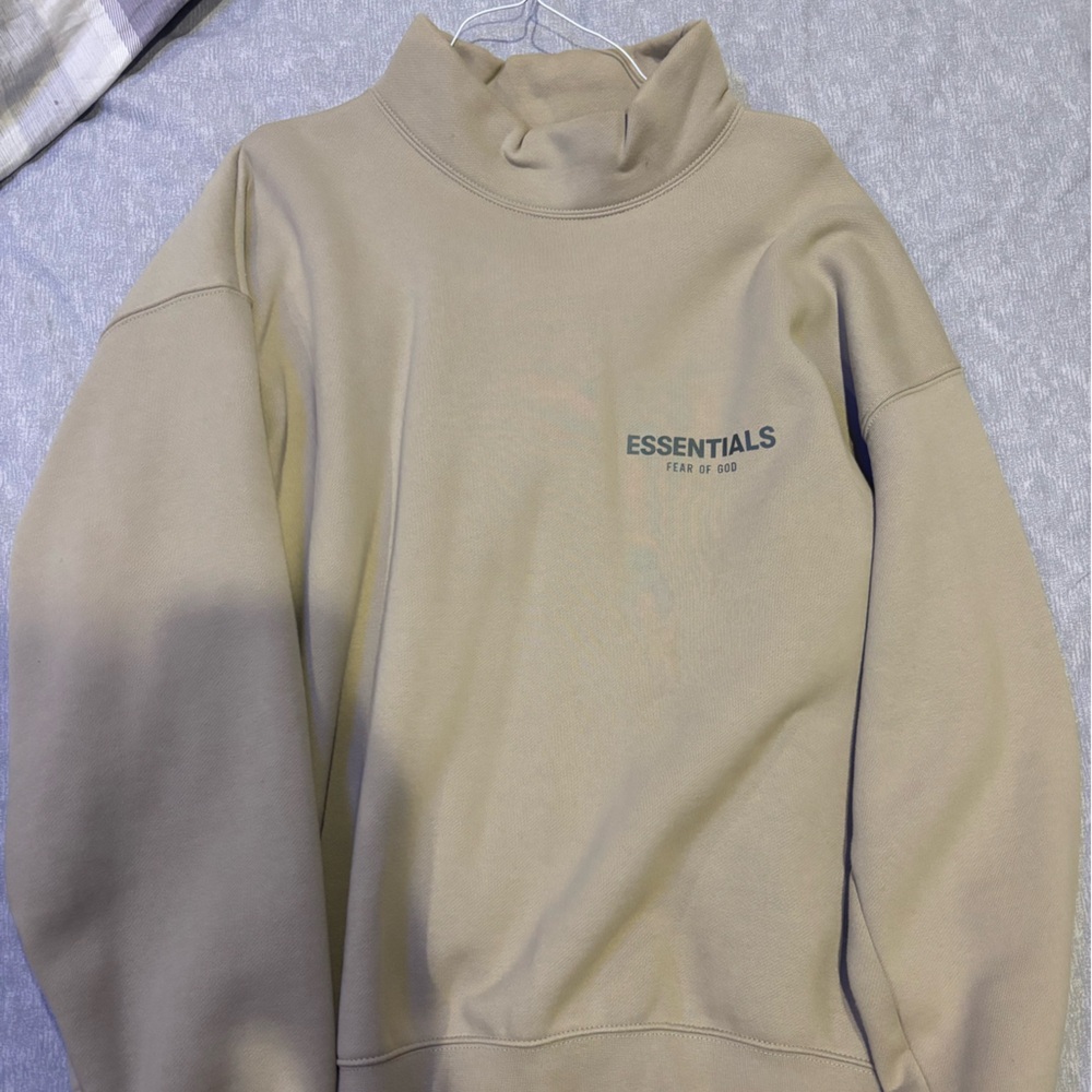 Essentials Fear of God Men's Tan Mock neck Sweater